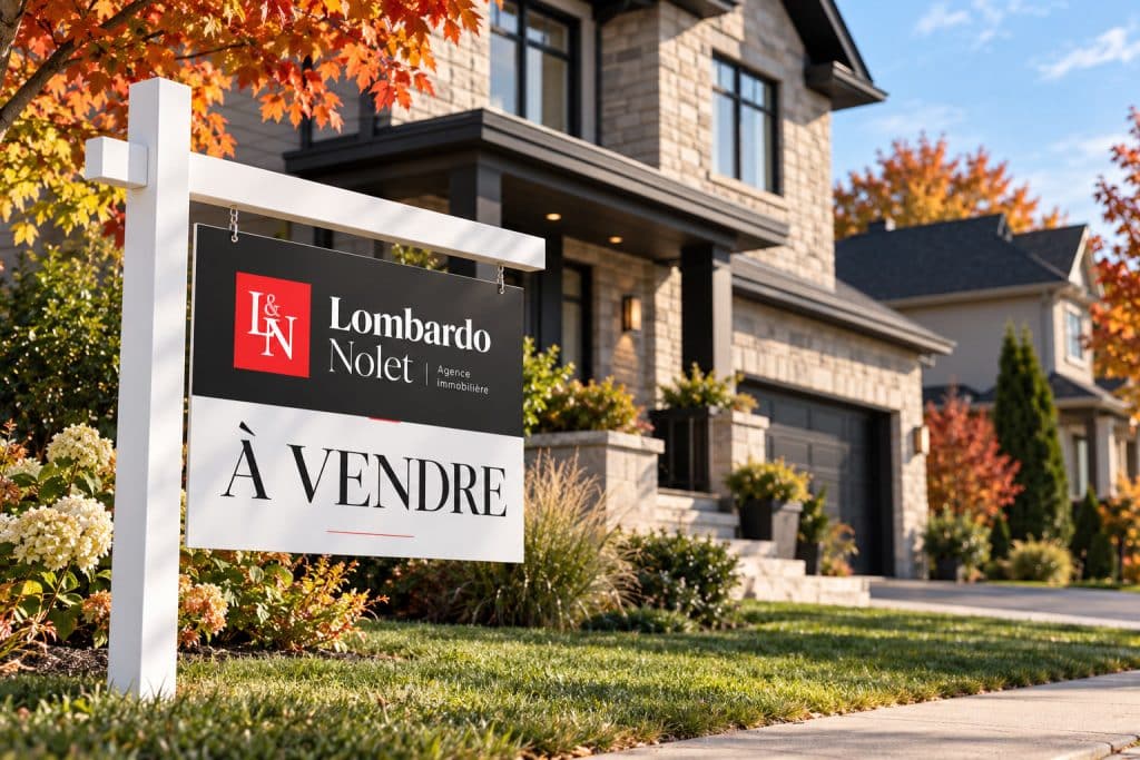 Maison à vendre avec une affiche Lombardo & Nolet