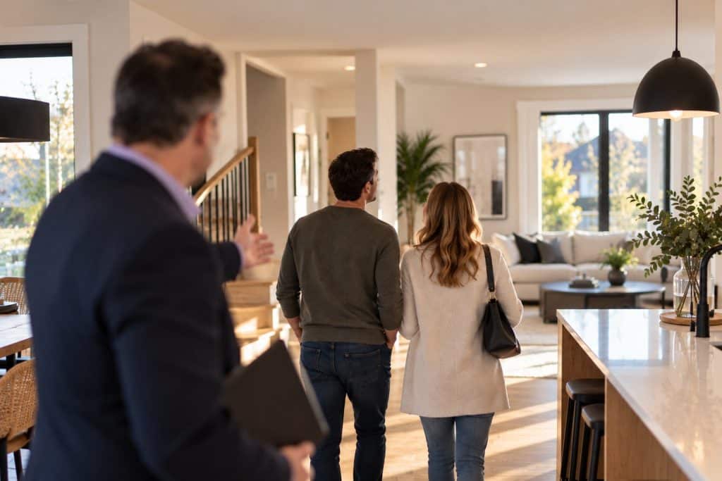 Visite d'une maison avec un courtier de Lombardo & Nolet